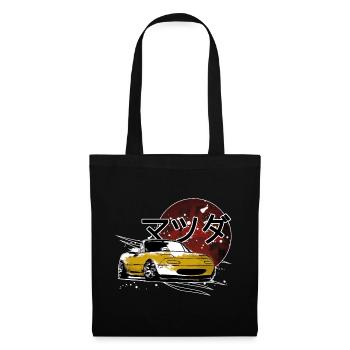 Voiture japonaise Miata Mx5 jaune rouge - Sac en tissu - noir - Devant