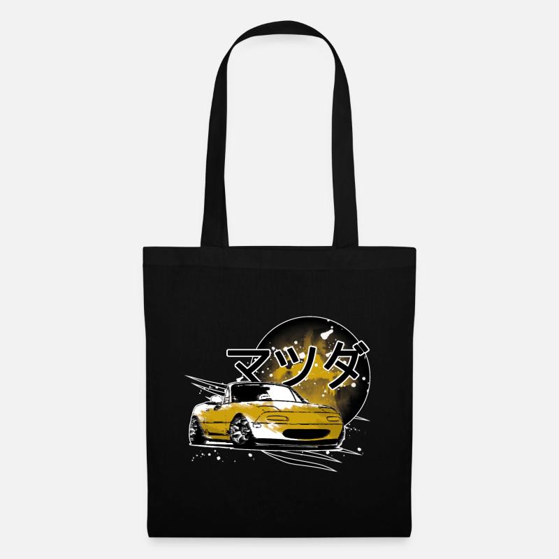 Japanisches Auto Miata Mx5 gelb - Stoffbeutel - Schwarz