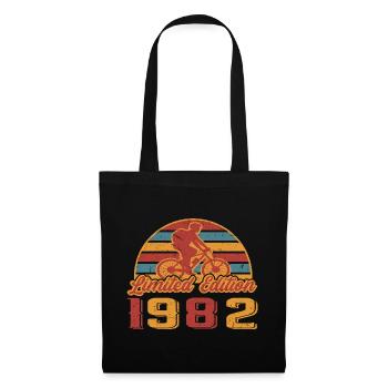 Bicycle Cyclist Mountain Bike Birthday 1982 - Tote Bag - black - Front