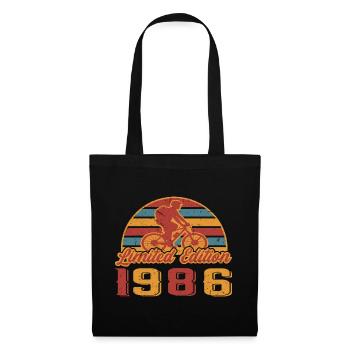Cyclist Bicycle Bike Birthday Year of construction 1986 - Tote Bag - black - Front