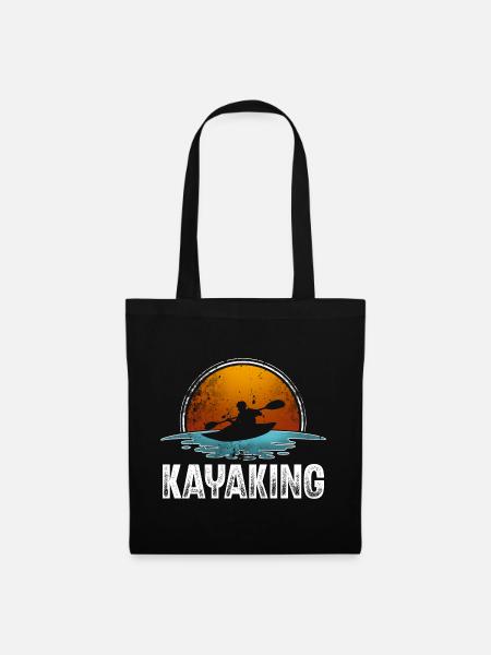 Kajak Kajakfahrer Kajaker - Stoffbeutel - Schwarz