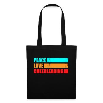 Peace Love Cheerleading Cheerdancer Gymnastics Dan - Stoffbeutel - Schwarz - Vorne