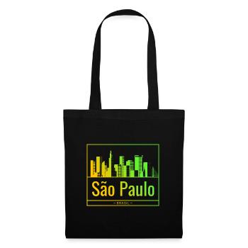 São Paulo Skyline im Neongradient - Stoffbeutel - Schwarz - Vorne