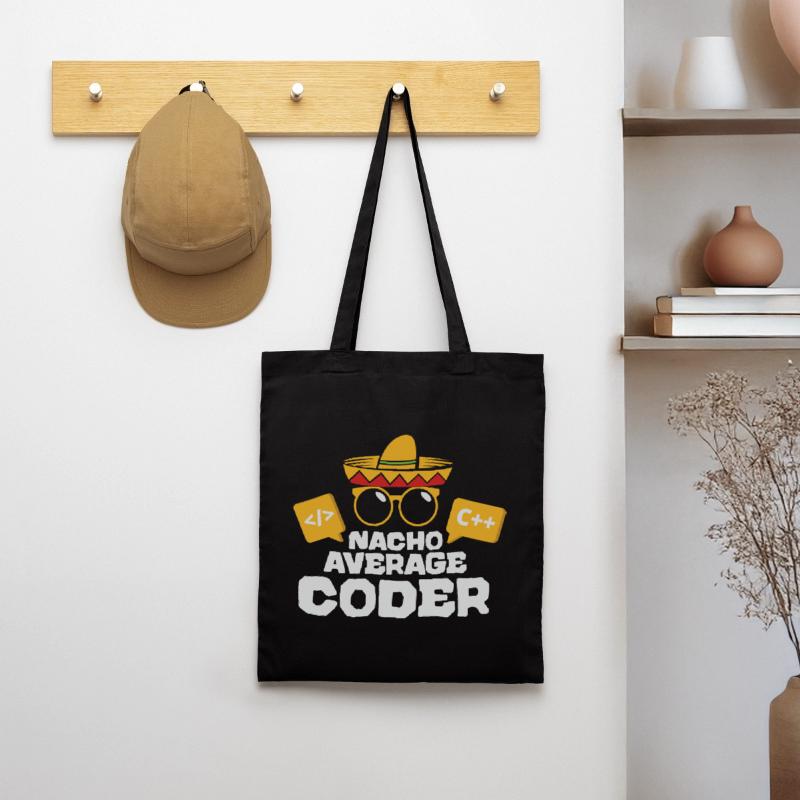 Nacho Average Coder Coding Taco Mexican Programmer Stoffbeutel