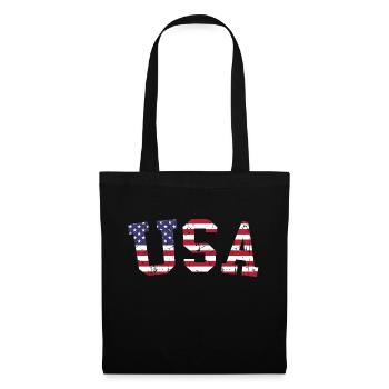 usa flag font vintage - Tote Bag - black - Front