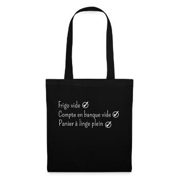 panier à linge plein humour - Sac en tissu - noir - Devant