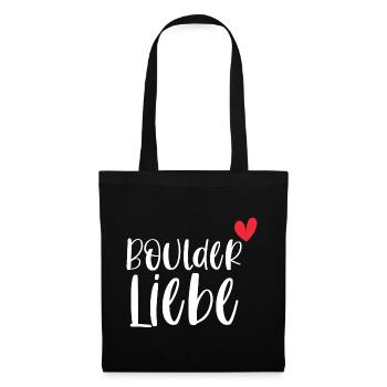 Bouldern Boulder Liebe Klettern Berge Geschenk - Stoffbeutel - Schwarz - Vorne