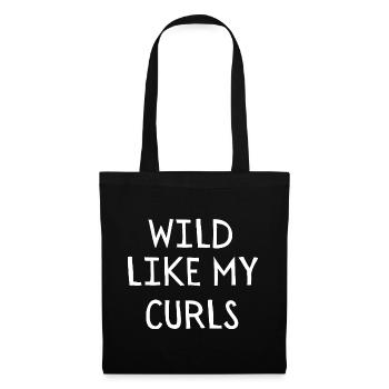 Wild wie meine Locken - Stoffbeutel - Schwarz - Vorne