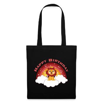 Anniversaire Rainbow Leo Joyeux anniversaire Cadeau - Sac en tissu - noir - Devant