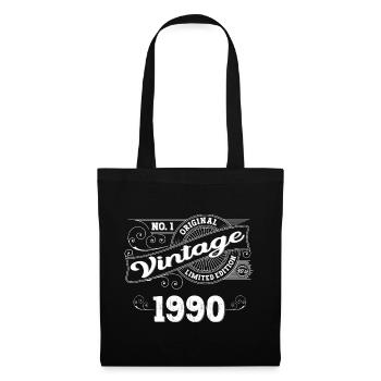 Né en 1990 33ème anniversaire Cadeau homme / femme - Sac en tissu - noir - Devant