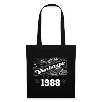 Né en 1988 35ème anniversaire Cadeau homme / femme - Sac en tissu - noir - Devant