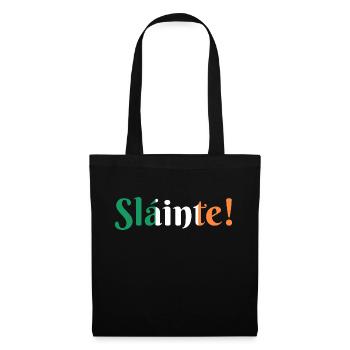 Sláinte St- Patrick's Day Irland Flagge Geschenk - Stoffbeutel - Schwarz - Vorne