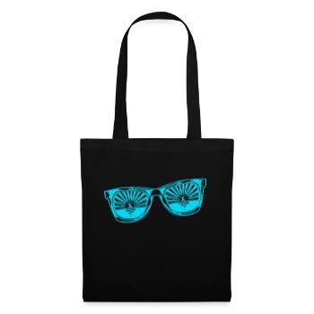 Sonnenbrille Sommer süß Happy Beach Ocean Surf - Stoffbeutel - Schwarz - Vorne