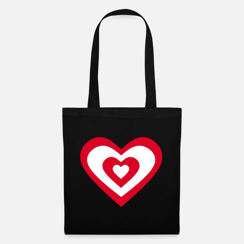 rotes Herz rot Herzen rot Herz Geschenk - Stoffbeutel - Schwarz