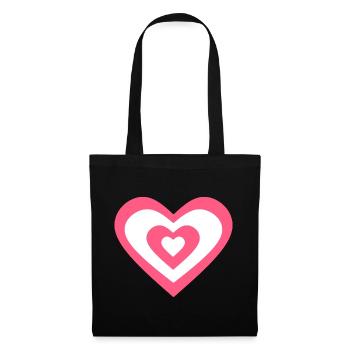 Saint-Valentin Cœur Rose, St. Valentin cadeau - Sac en tissu - noir - Devant