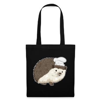 Hedgehog Chef Chef Hat Cooking - Tote Bag - black - Front