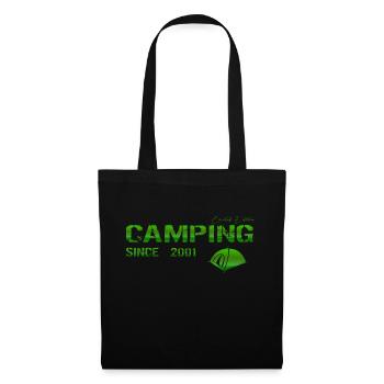 Camping 2001 Geschenk - Stoffbeutel - Schwarz - Vorne