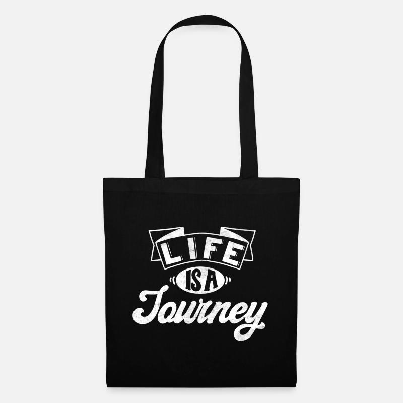 Reise Spruch Life is a Journey - Stoffbeutel - Schwarz