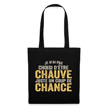 Chauve, Cadeau Citation Humour Calvitie - Sac en tissu - noir - Devant