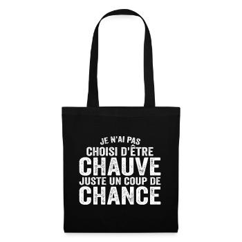 Chauve, Cadeau Citation Humour Calvitie - Sac en tissu - noir - Devant