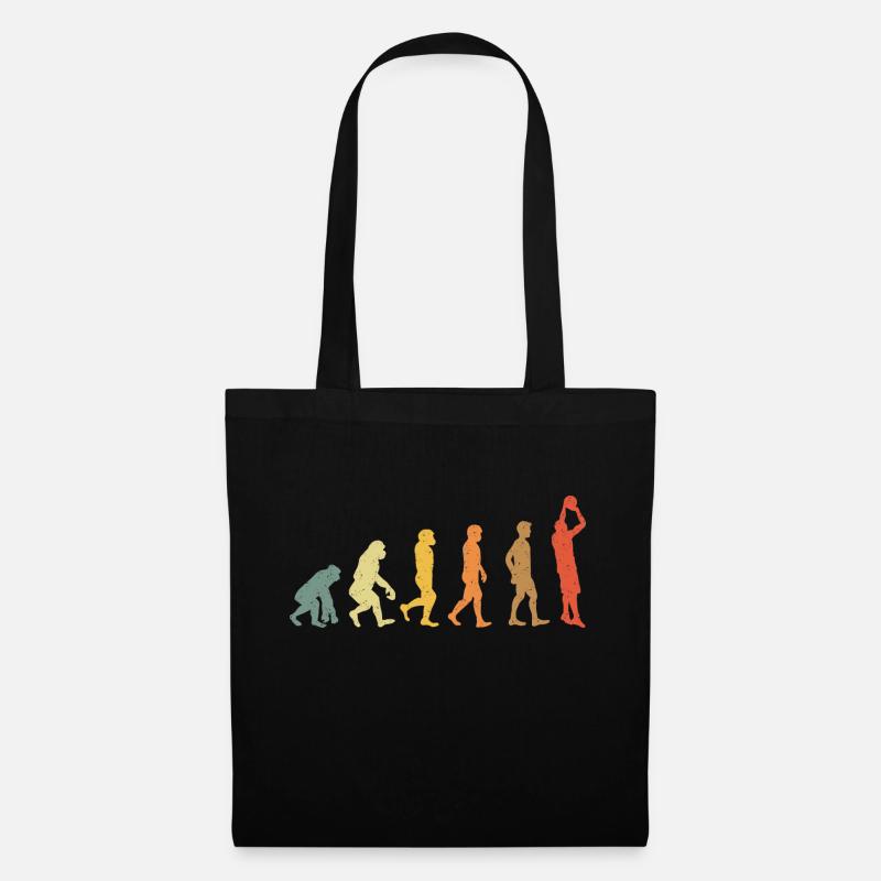 Basketball evolution vintage retro - Stoffbeutel - Schwarz