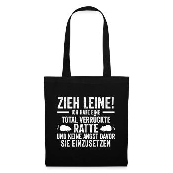 Nagetier Ratte Ratten - Stoffbeutel - Schwarz - Vorne