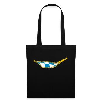 À l’intérieur, je suis bleu blanc - fermeture éclair - Sac en tissu - noir - Devant