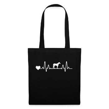 Cavalier équestre Rythme cardiaque équestre - Sac en tissu - noir - Devant