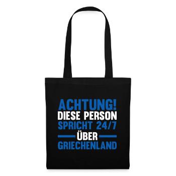 Griechen Grieche Griechenland - Stoffbeutel - Schwarz - Vorne