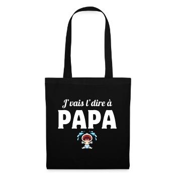 papa, j'aime mon papa, père - Sac en tissu - noir - Devant