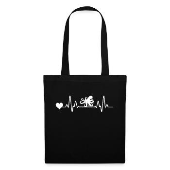 Poulpe de battement de cœur de calmar - Sac en tissu - noir - Devant