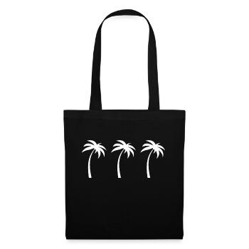 Palmiers minimalistes - Sac en tissu - noir - Devant