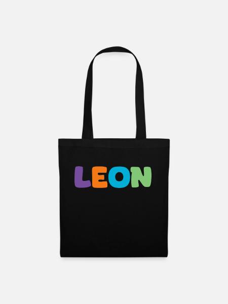 Name - Leon - Stoffbeutel - Schwarz