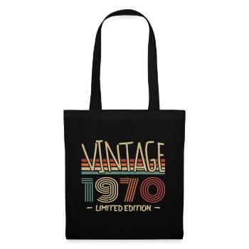 Vintage, 1970er Jahre, Retro, 1970er Jahre, Geburtstagsgeschenk - Stoffbeutel - Schwarz - Vorne