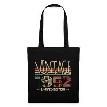 Jahrgang 1952 Retro 1952 Geburtstagsgeschenk - Stoffbeutel - Schwarz - Vorne