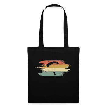 Parachute Rétro Parachutisme - Sac en tissu - noir - Devant