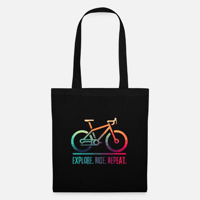 Explore Ride Repeat - ein Projekt für den Radfahrer - Stoffbeutel - Schwarz