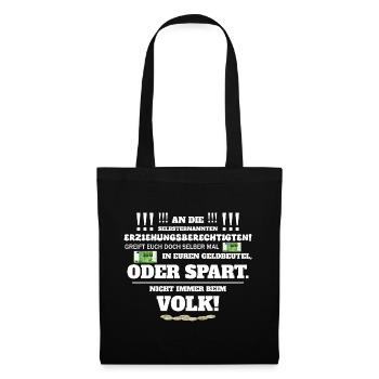 Nicht immer vom Volk - Stoffbeutel - Schwarz - Vorne