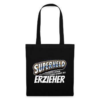 Superheld, clever getarnt als Erzieher - Stoffbeutel - Schwarz - Vorne