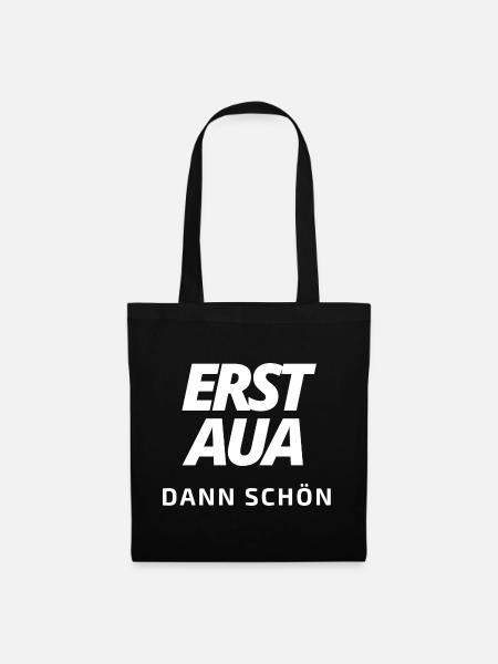 erst aua dann schön 5.0 weiß - Stoffbeutel - Schwarz