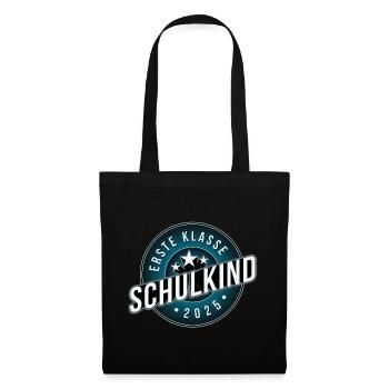 Einschulung schulkind blau 2025 Jungs erste Klasse - Stoffbeutel - Schwarz - Vorne