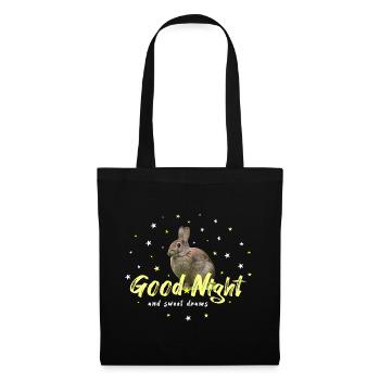 good night hare rabbit - Stoffbeutel - Schwarz - Vorne