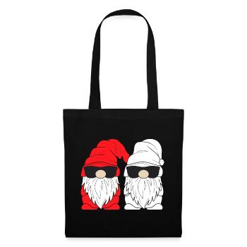 Doppel Santa Gnome Sonnenbrille - Stoffbeutel - Schwarz - Vorne