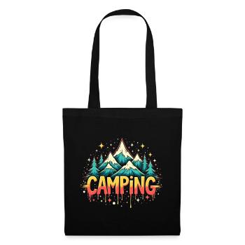 Retro Mountain Camping Lettering - Tote Bag - black - Front