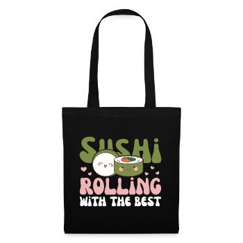 sushi rouler avec le meilleur Kawaii Sushi - Sac en tissu - noir - Devant