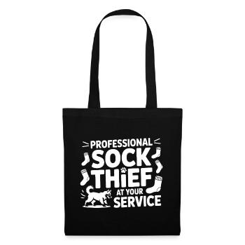 Funny Dog Professional Sock Thief - Tote Bag - black - Front