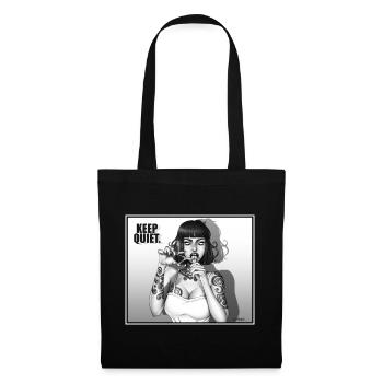 KEEP_QUIET - Sac en tissu - noir - Devant