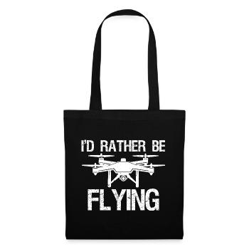 I'd rather be flying - Stoffbeutel - Schwarz - Vorne