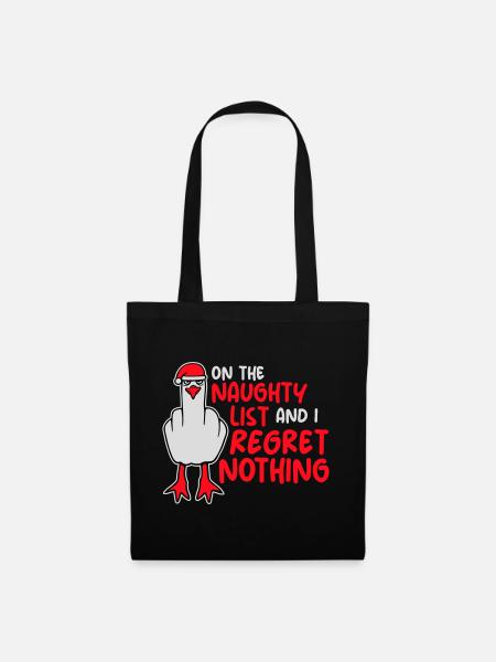 On the naughty list and I regret nothing Böse Möwe - Stoffbeutel - Schwarz