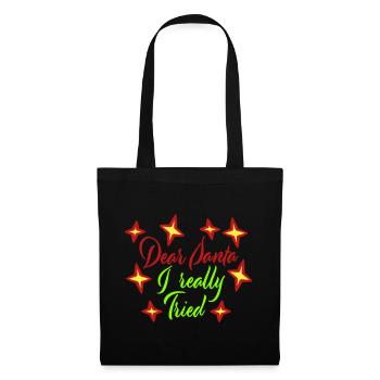 Cher Père Noël, j’ai vraiment essayé l’humour de Noël drôle - Sac en tissu - noir - Devant